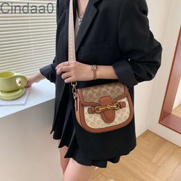 Bag Woman 2023 New Fashion Messenger Bag Korean Version Foreign Style Saddle Bag Wide Shoulder Belt Single Shoulder Bags 3 Colours