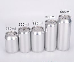 wholesale 250ML 8OZ Aluminum tin Cans plastic Soft Beverage Bottle PET Pull Ring leek Slim Standard Soda Beer easy open end custom sticker label