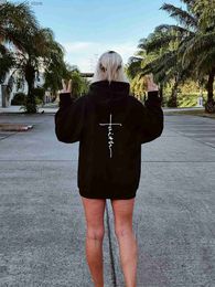 Men's Hoodies Sweatshirts Faith Woman Over Fear Christian Cotton Oversized Letter Print Top Quality Female Pullover Harajuku Streetwear T230926