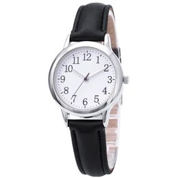 Clear Numbers Fine Leather Strap cwp Quartz Womens Watches Simple Elegant Students Watch 31MM Dial Fresh Wristwatches237D