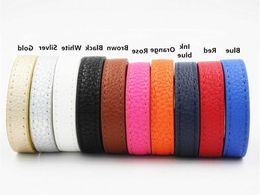 15mm Luxury Stainless Steel Cuff Bracelets Bangles Wristband PU Leather Classic Original Charm E4D7