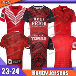 23 24 Tonga Rugby Jerseys New Adult Rugby Jersey 2023 2024 Home Away Red White Shirt Kit Maillotrugby Shirts For Mentops Bshorts Vest