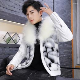 Men's Fur 2023 Faux Leather Coat Youth Handsome Autumn And Winter Warm Mink Jacket