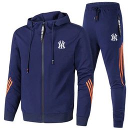 Mens Tracksuits Fashion Sportswear Set Autumn Zipper Cardigan Jacket Sweatpants Running Fitness Basketball Clothing Customizabl 230925