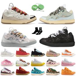 Designer Leather Curb Sneaker Fashion Casual Shoes Lavins Nappa Calfskin Suede Pink Green Embossed Mother Child Men Women Trainers Lavin Platform Sneakers Lavina