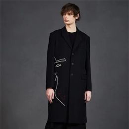 Men's Trench Coats Spring And Autumn Rie Miyazawa Embroidered Windbreaker Men Women Fashion Casual Length Loose Coat 230925