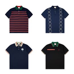 Mens polo shirt designer stripe polo shirt t shirts snake polos bee floral embroidery mens High street fashion horse polo T-shirt size M-3XL