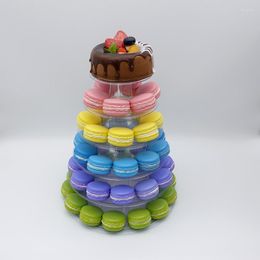 Bakeware Tools 30 Sets Of 6-layer Macaron Display Racks Cupcake Tower Cake PVC Trays For Wedding Birthday Decoration