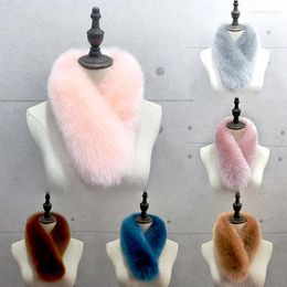 Scarves Autumn Winter Faux Fur Scarf Women Plush For Ladies Warm Neck Warmers Shawl Thicken Fluffy Wrap Collar