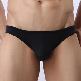 Underpants Sexy Men's Underwear U Convex One-piece Ultra-thin Transparent Briefs Low Waist Shorts Men