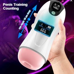 Masturbators Automatic Male Masturbator Cup Vibration Blowjob Real Vagina Penis Oral Sex Machine Toys for Man Adults 18 230925