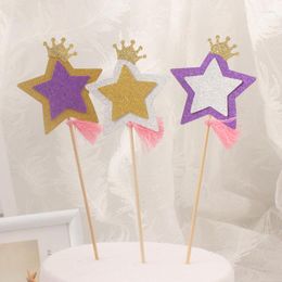 Party Supplies Baking Star Cupcake Plugin Cake Decoration Mixed Colour Paper Toppers