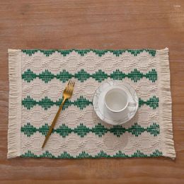 Table Mats Placemat With Tassels Boho Style Cotton Christmas Placemats Handmade Woven Geometric Pattern