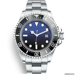 Brand-Watch Rolaxs 2023 Yz Men Watch D Blue Sea-dweller Ceramic Bezel 44mm Stainless Steel Blso Automatic Black Diver Mens Watches Wristwatches HBXP