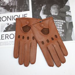 Five Fingers Gloves highquality men's deerskin gloves Thin single leather unlined touch screen driving 230925