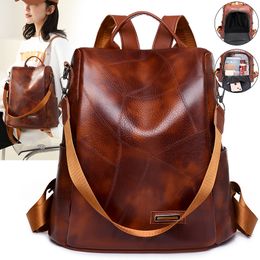 School Bags Sac Leather Dos Bag Leisure For Backpack High Female Girls Quality Vintage Women s Shoulder Fashion 230926