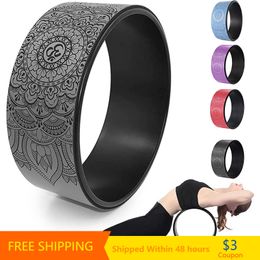 Yoga Circles Pattern Crescent Pattern Pilates Ring Fitness Roller Support Back Training Tool Home Gym Exercise Waist Equipment Yoga Wheel 230925