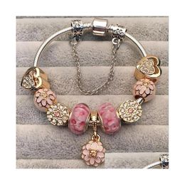 Charm Bracelets Fashion Bracelet Products Women Exquisite Enamel Colorf Beads Beaded Bangle Jewellery Girls Children Gift Box Drop Deliv Dhzid