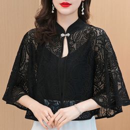 Scarves Sun Protection Clothing Women's Thin Shrug Summer Chiffon Lace Shawl Tops Women Skirts Cycling Breathable Shawls Cape 230922