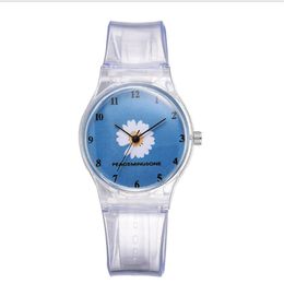 Small Daisy Jelly Watch Students Girls Cute Cartoon Chrysanthemum Silicone Watches Pin Buckle Delicate Wristwatches2971