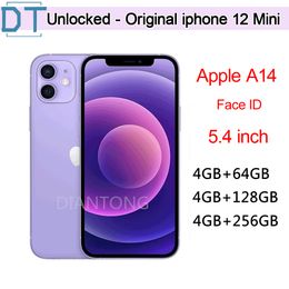 100% Original Unlocked Apple iPhone12Mini iPhone12 Mini 64GB 128GB 256GB ROM 5.4" Genuine OLED A14 Face ID NFC 5G Cellphone,A+Excellent Condition