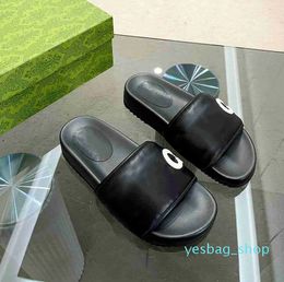 summer designer shoes cross strap thick bottom women's slippers sandals various Colours black white green silver leather rubber sole size