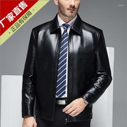 Men's Fur Haining Leather Coat Style Lapel Plush Middle Aged Sheep Skin Casual And Old Age Dad's Wear
