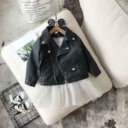 Jackets Brand Baby Girl Boy Spring Autumn Winter PU Coat Jacket Kids Fashion Leather Jackets Children Coats Overwear Clothes 1-10age 230925