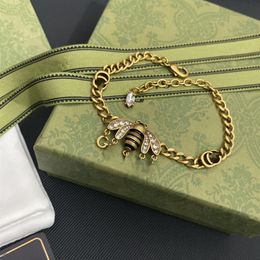 2022 Designer Unisex Crystal Bracelet G Cuff Bangle Bees Men Women Stainless Steel Jewellery Women Hip-hop Bracelets With Letter245a
