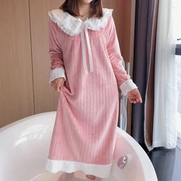 Women's Sleepwear Nightwear Sexy Velvet Nightgowns Women Dress Sleepshirts Nighties Luxury Homewear Embroidery Underwear