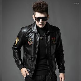 Men's Fur High-quality Pilot Motorcycle Jacket Leather Winter Plus Velvet Thick Baseball Uniform Trend Handsome