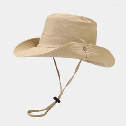 Berets Women Quick Drying Bucket Hat Unisex Outdoor Hiking Mountain-climbing Fishing Sun Protection Cap Solid Panama Fisherman