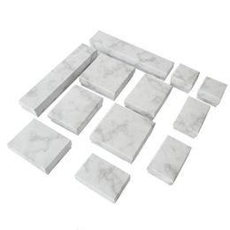 24pcs cardboard Jewellery box display box necklace bracelet earrings square rectangular marble white WY606278K