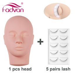 False Eyelashes Fadvan Mannequin Head for Eyelash Extension With Practise False Eyelashes Silicone Mannequin Head Lash Extension Supplies Kits 230925