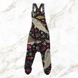 Women's Jumpsuits Rompers 2023 New Harem Overalls Women's Plus Size Fashion Sleeveless Printed Casual Harem Jumpsuit L230926