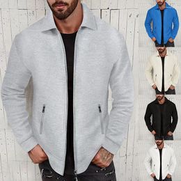 Men's Jackets Jacket Waffle Long Sleeve Zipper High Street Casual Autumn Coat Tops Clothing