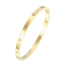 4mm titanium steel cuff bracelet gold silver and rose woman man luxury bangle couple Jewellery lover gift no box1653