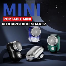 Electric Shavers Mini Electric Travel Shaver For Men Pocket Size Washable Rechargeable Portable Painless Cordless Trimmer Knive Face Beard Razor 230925