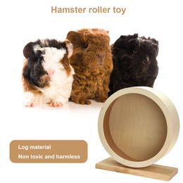 Small Animal Supplies Pets Natural Wood Silent Wheel Running Toy Hamster Roller Exercise Cage Pet Sports for Hamsters Mice 230925