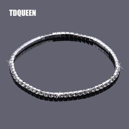 Crystal Rhinestone Anklets Silver Plated Stretch Bridal 1 Row Single Anklet AnkleBracelet Foot Chain Party Accessories for Women245H