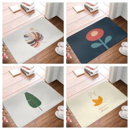 Carpets 1Pcs Leaves Plant Kitchen Mat Home Anti-slip Bathroom Rug Entrance Doormat Living Room Protective Floor Children