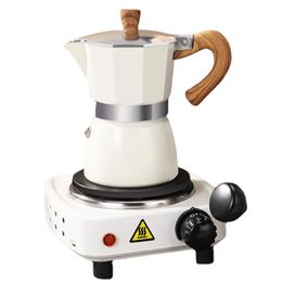 300ml Vintage Wooden Handle Espresso Maker Moka Pot Classic Italian Cafe Tools Kitchen Cafe Accessories