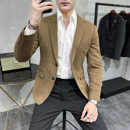 Men's Suits Brand Clothing Men Spring High Quality Business Suit Jackets/Male Slim Fit Solid Colour Office Dress Blazers/Man Coat 4XL-M