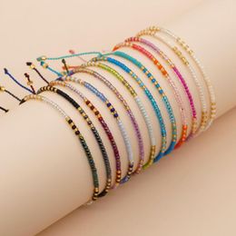 Strand Vlen Miyuki Thin Beads Minimalist Jewelry Bracelet For Women Girl Friends Gift Handmade Beaded Adjustable Pulseras Mujer Moda