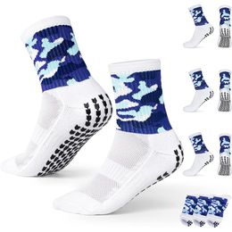 Sports Socks 3 Pair Anti Slip Football Absorb Sweat Outdoor White NonSlip Grip Pads Soft Silicone Dots Thickened Bottom Non Skid 230925