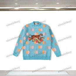 xinxinbuy Men designer Hoodie Sweatshirt Paris Colorful Double Letter Jacquard women black apricot brown gray S-2XL