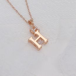 Jewellery Pendant Necklaces white Plated Silver Graduated Luxury Brand Designers Letters Geometric Famous Women Crystal Rhinestone Gold letter
