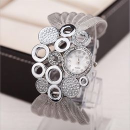 BAOHE Brand Personalized Fashion Clothing Accessories Silver Watches Wide Mesh Bracelet Ladies Watch Womens Wristwatches221B