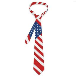 Bow Ties USA Flag Tie Stripes Print Vintage Cool Neck For Unisex Adult Wedding High Quality Collar Custom Necktie Accessories