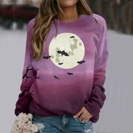 Women's Hoodies Cotton Oversized Sweatshirt Women Sweatshirts For Womens Casual Halloween Crewneck Long Sleeve Workout Shirt